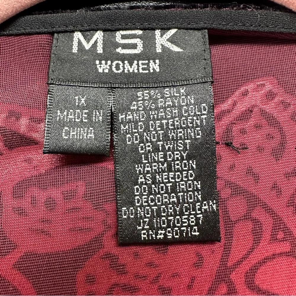 *Sold* Vtg MSK Silk Burnout Velvet Kimono Cardigan 1X Black Beaded Whimsygoth - Picture 5 of 8